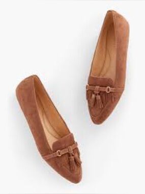 Talbots Cognac Suede Francesca Tassel Driving Fiats